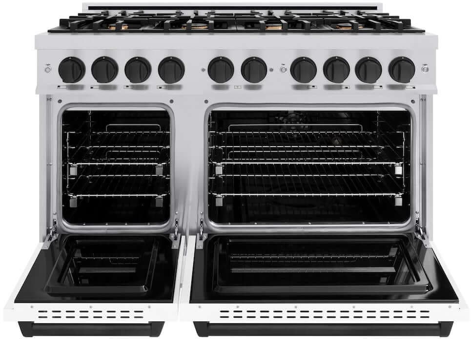 Zline CDRZWM48MB Stainless Steel With White Matte Door And Matte Bl...