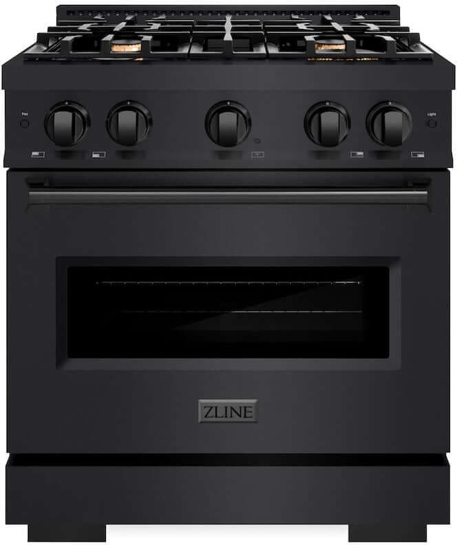 Zline CGRBBR30 Black Stainless Steel, Brass Burners