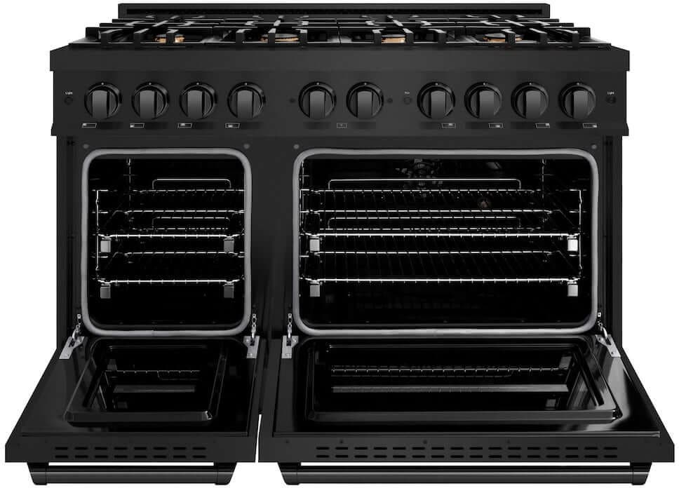 Zline CGRBBR48 Black Stainless Steel, Brass Burners