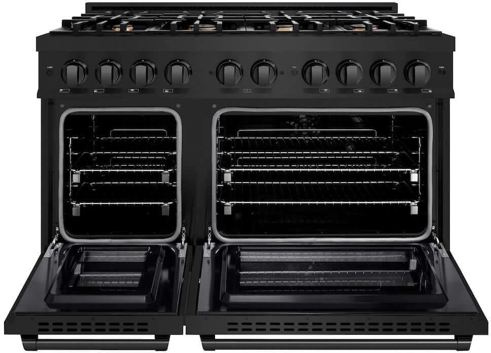 Zline HDRBBR48 Black Stainless Steel With 8 Brass Burners
