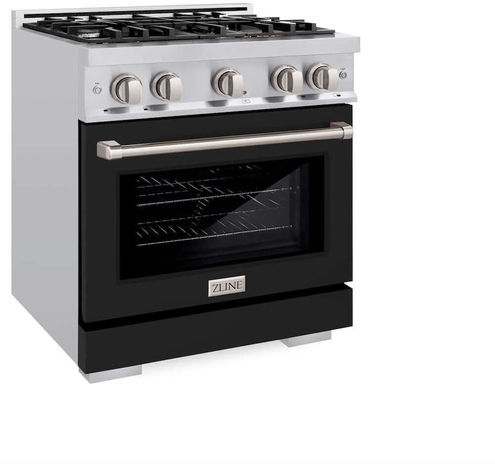 Zline HDRBLM30 Stainless Steel With Black Matte Door