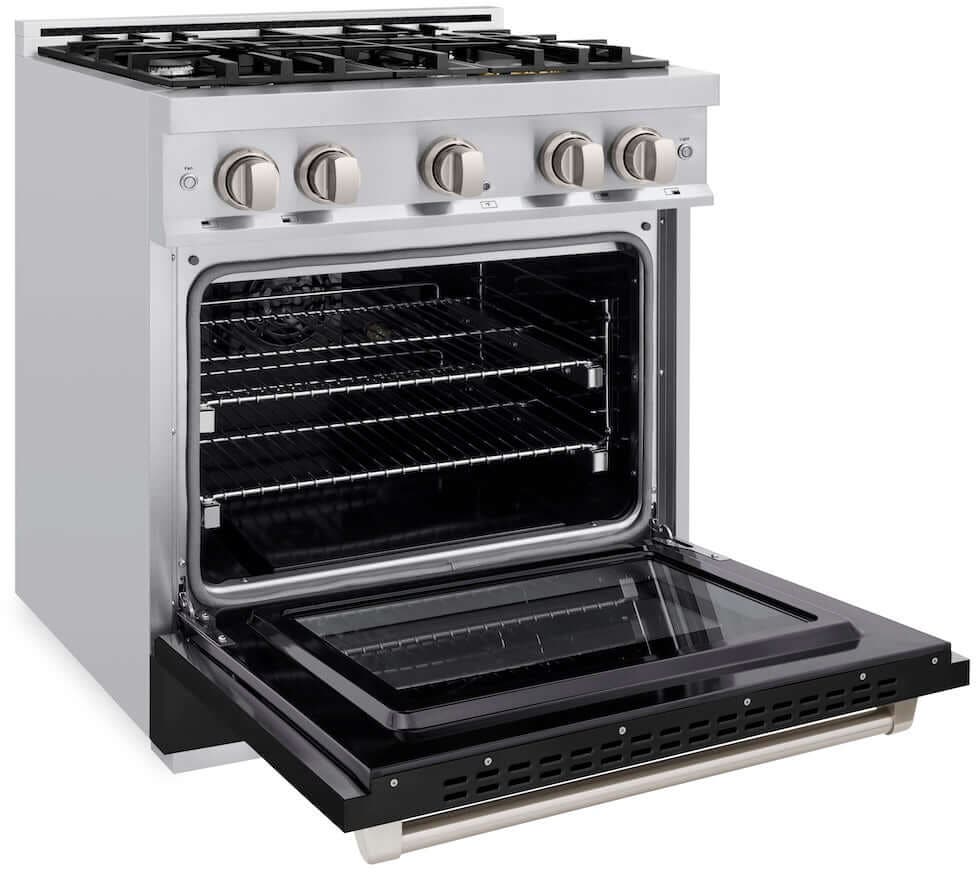 Zline HDRBLM30 Stainless Steel With Black Matte Door