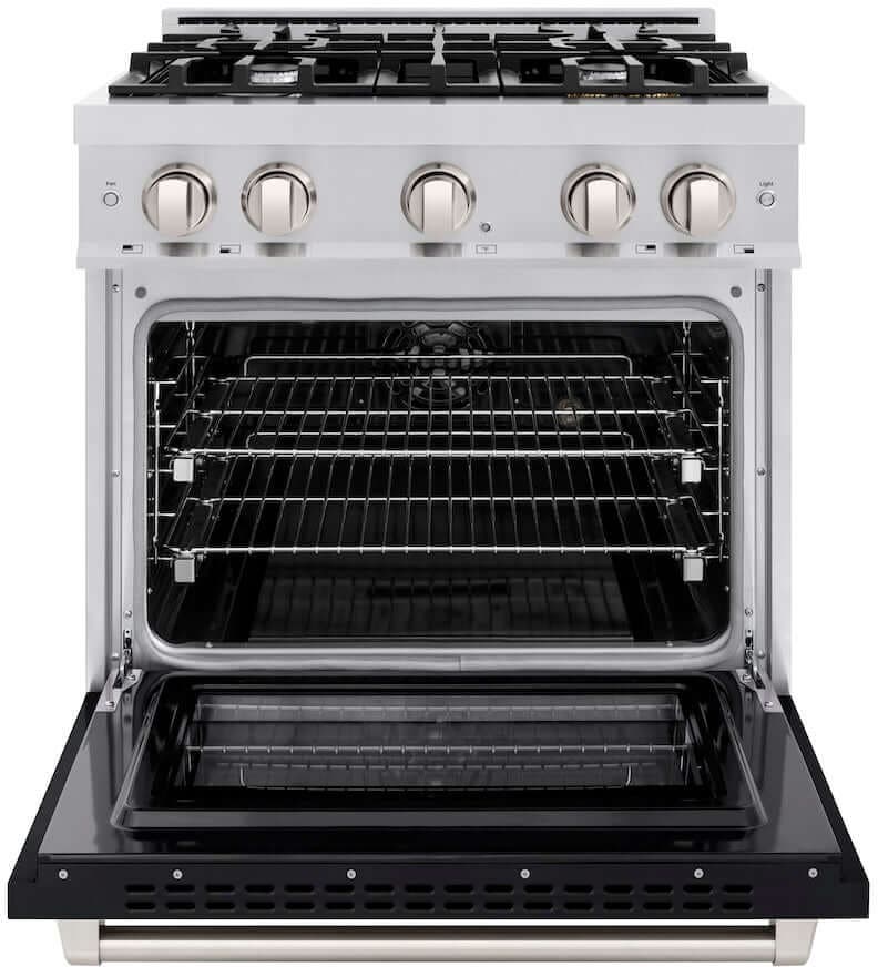 Zline HDRBLM30 Stainless Steel With Black Matte Door