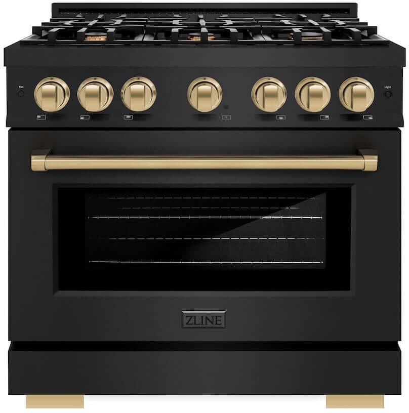 Zline HDRBZ36CB Black Stainless Steel With Champagne Bronze Accent...