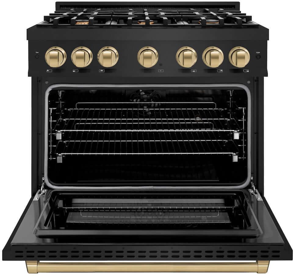 Zline HDRBZ36CB Black Stainless Steel With Champagne Bronze Accent...