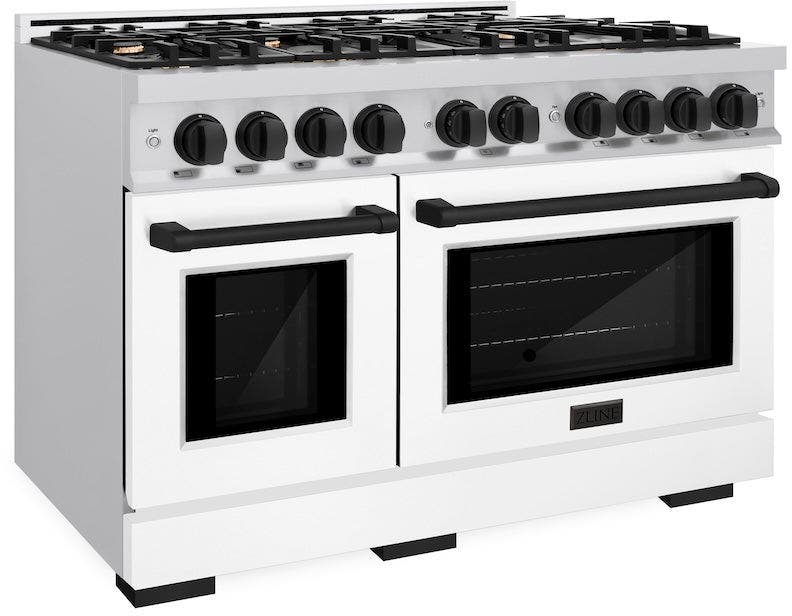 Zline HDRZWM48MB Stainless Steel With White Matte Door And Matte Bl...