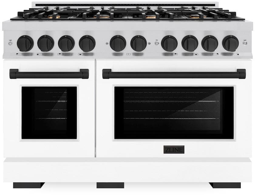 Zline HDRZWM48MB Stainless Steel With White Matte Door And Matte Bl...