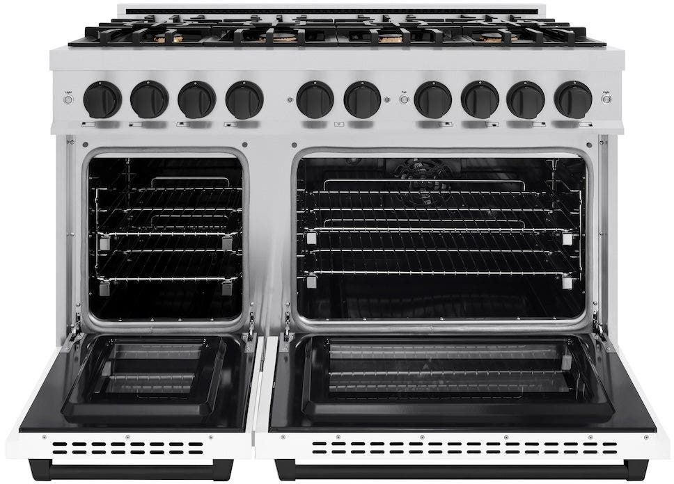 Zline HDRZWM48MB Stainless Steel With White Matte Door And Matte Bl...