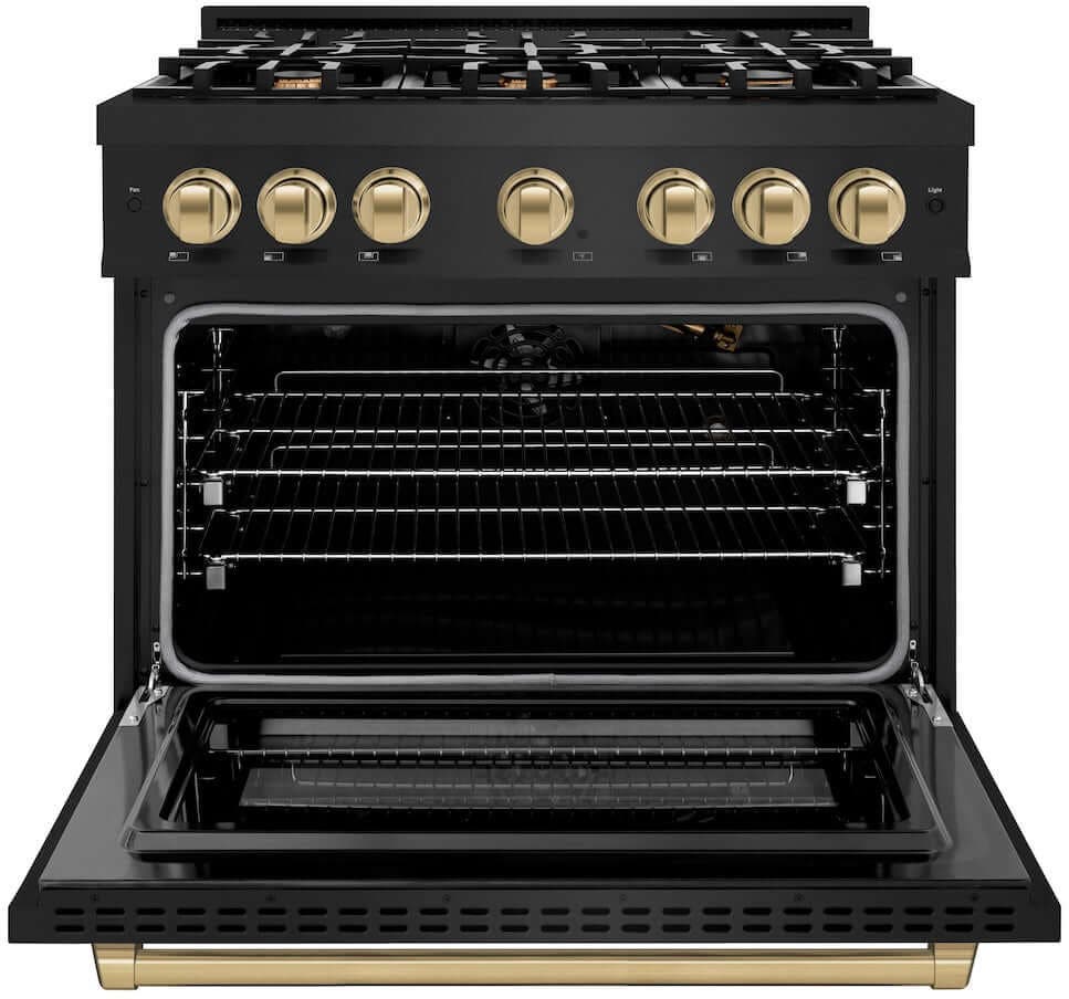 Zline HGRBZ36CB Black Stainless Steel With Champagne Bronze Accent...