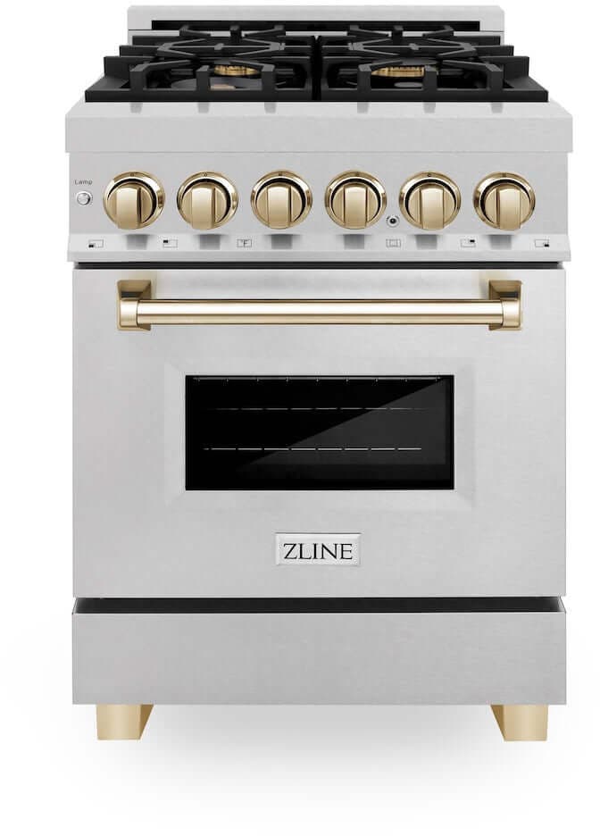 Zline RASZSN24G Durasnow Stainless Steel With Gold Accents