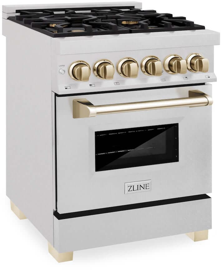 Zline RASZSN24G Durasnow Stainless Steel With Gold Accents