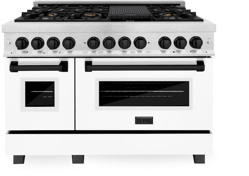 Zline RASZWM48MB Durasnow Stainless Steel with White Matte Door and...