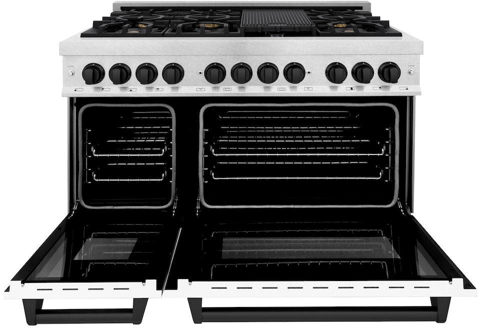 Zline RASZWM48MB Durasnow Stainless Steel with White Matte Door and...