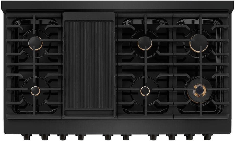 Zline SDRBBR48 Black Stainless Steel With Brass Burners