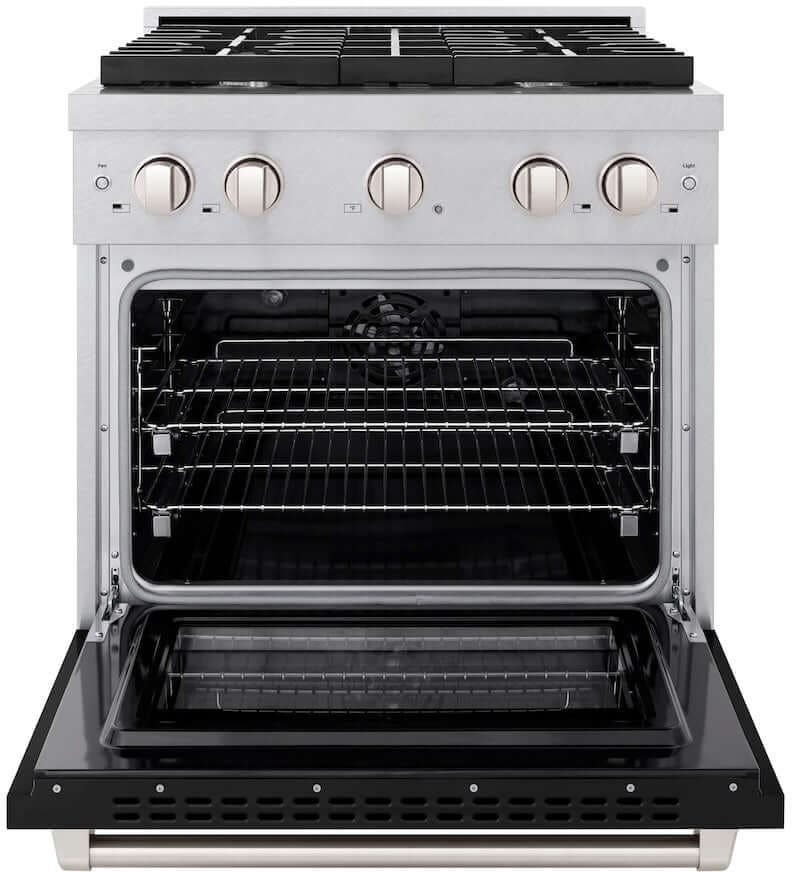 Zline SDRSBLM30 DuraSnow Stainless Steel With Black Matte Door