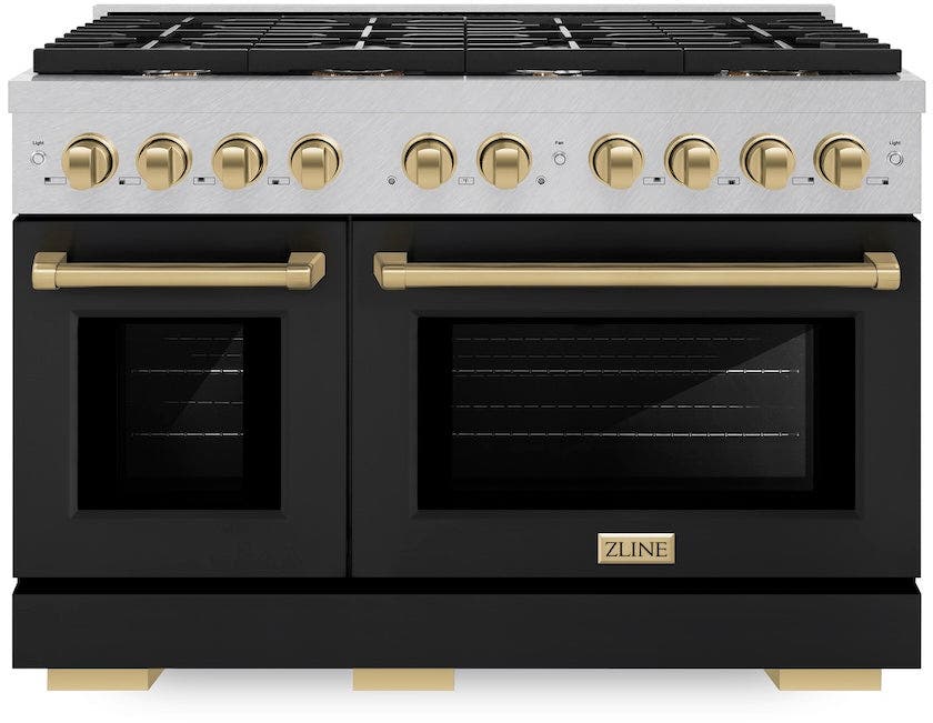 Zline SDRSZBLM48CB DuraSnow Stainless Steel With Black Matte Door And...