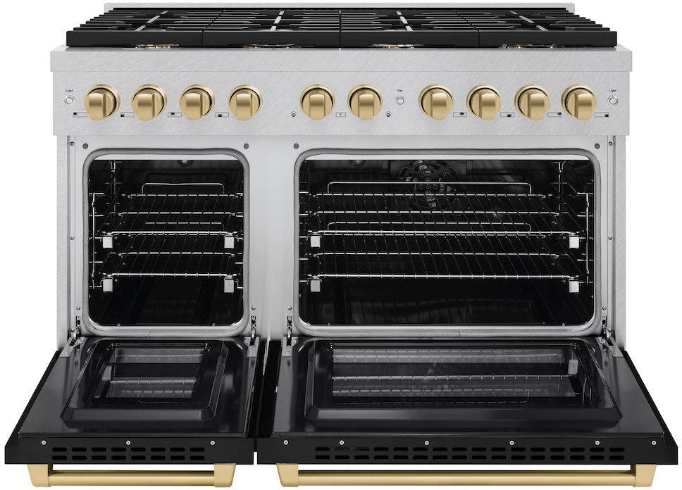 Zline SDRSZBLM48CB DuraSnow Stainless Steel With Black Matte Door And...