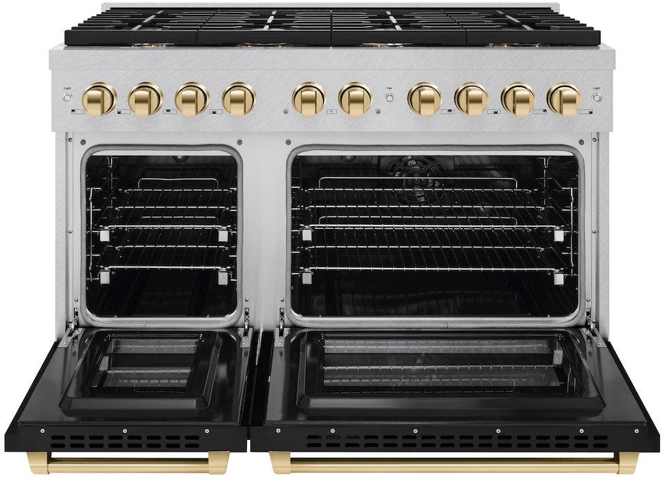 Zline SDRSZBLM48G DuraSnow Stainless Steel With Black Matte Door And...