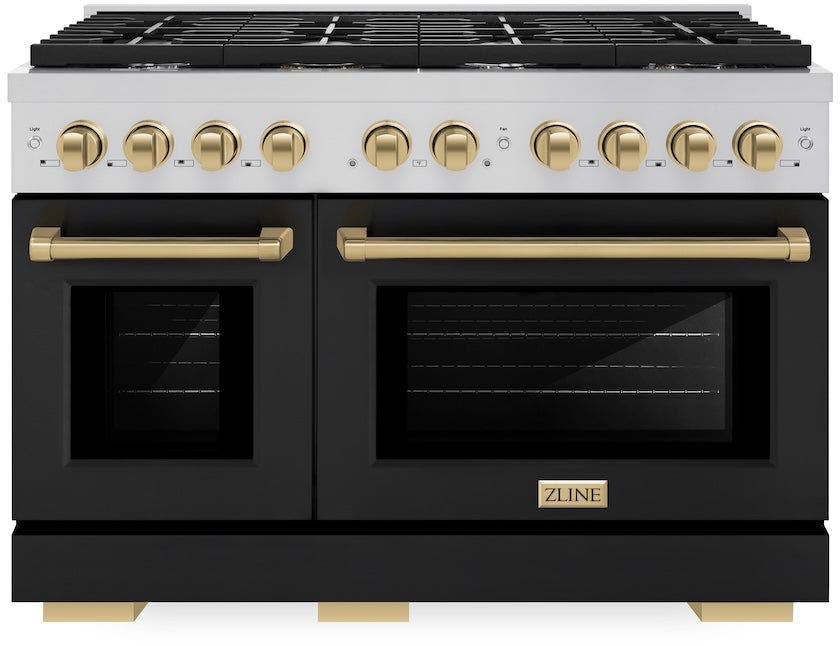 Zline SDRZBLM48CB Stainless Steel With Black Matte Door And Champagn...