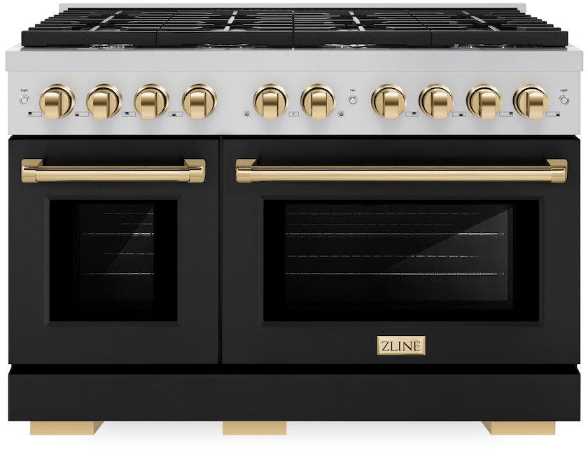 Zline SDRZBLM48G Stainless Steel With Black Matte Door And Polished...