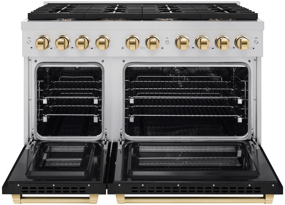 Zline SDRZBLM48G Stainless Steel With Black Matte Door And Polished...