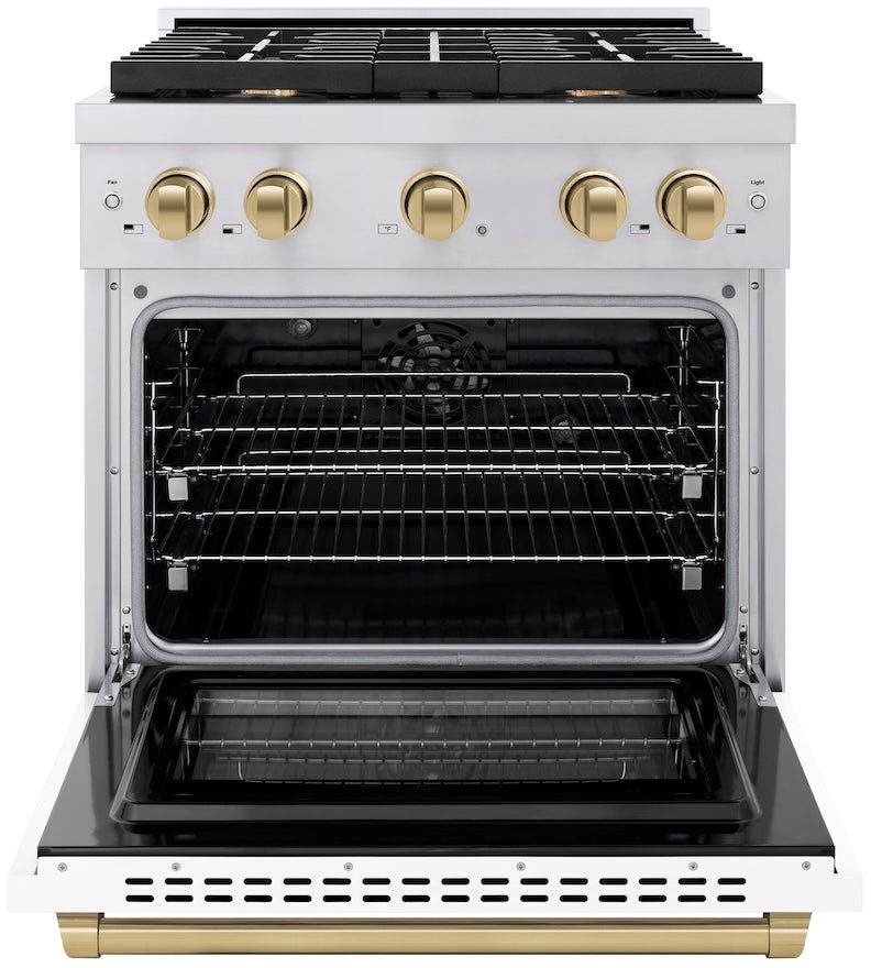 Zline SDRZWM30CB Stainless Steel With White Matte Door And Champagn...