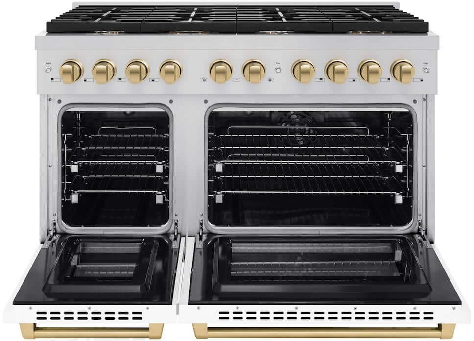 Zline SDRZWM48CB Stainless Steel With White Matte Door And Champagn...