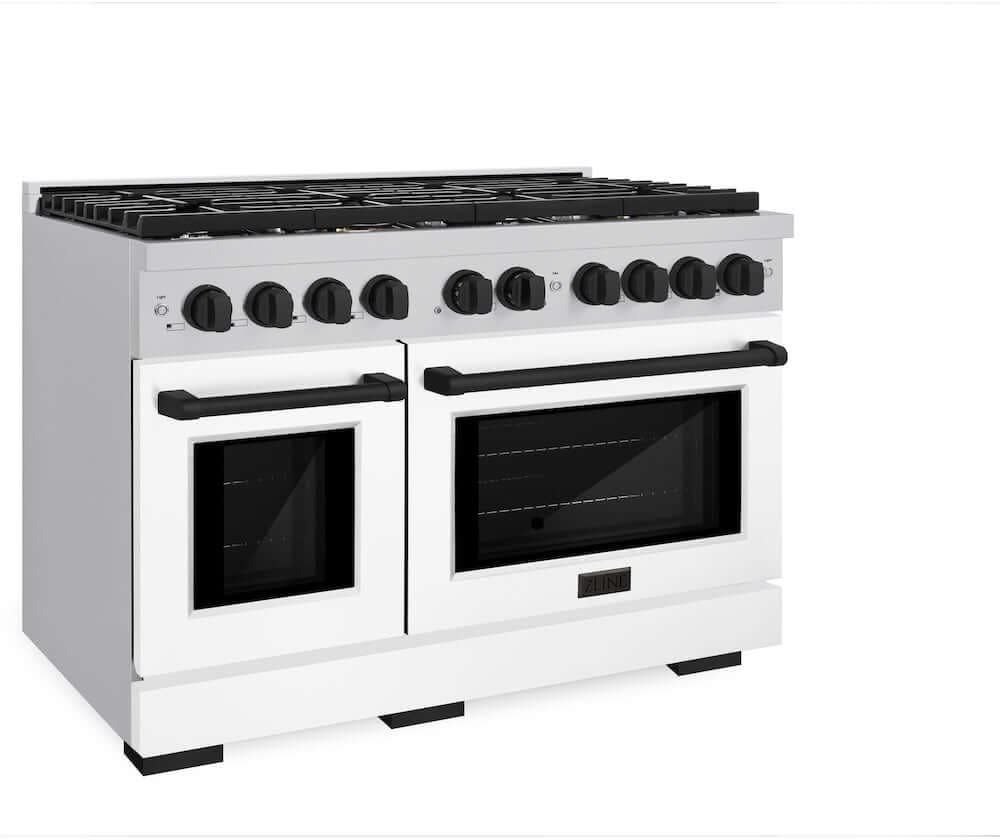 Zline SDRZWM48MB Stainless Steel With White Matte Door And Matte Bl...