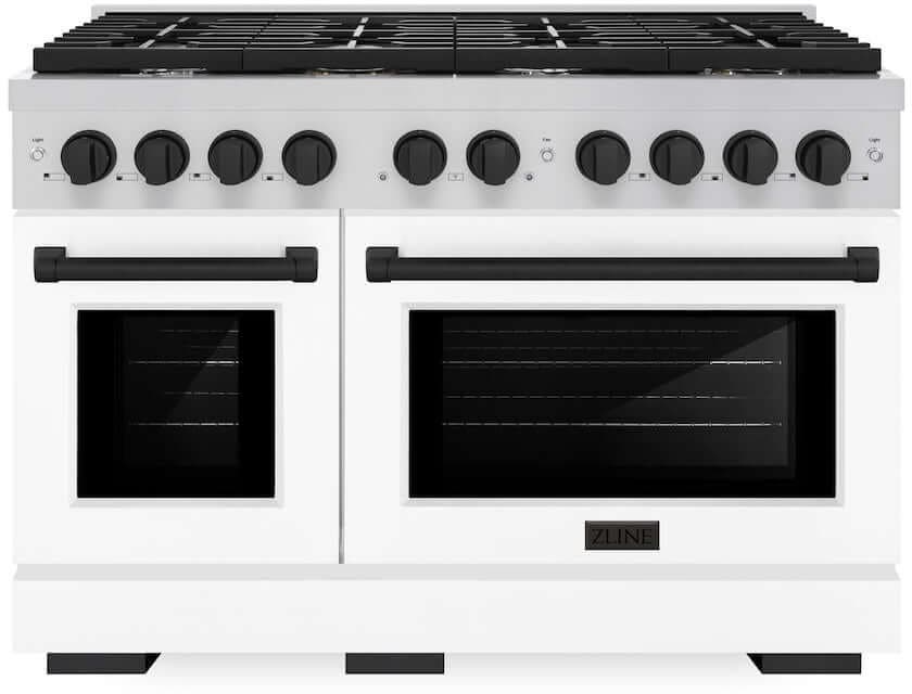 Zline SDRZWM48MB Stainless Steel With White Matte Door And Matte Bl...