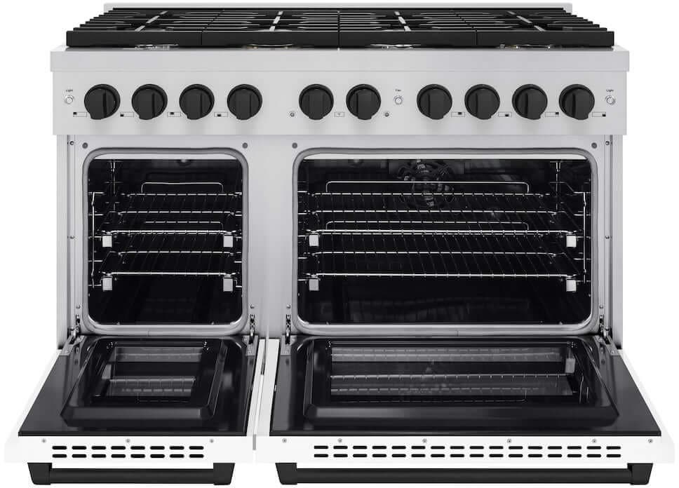 Zline SDRZWM48MB Stainless Steel With White Matte Door And Matte Bl...