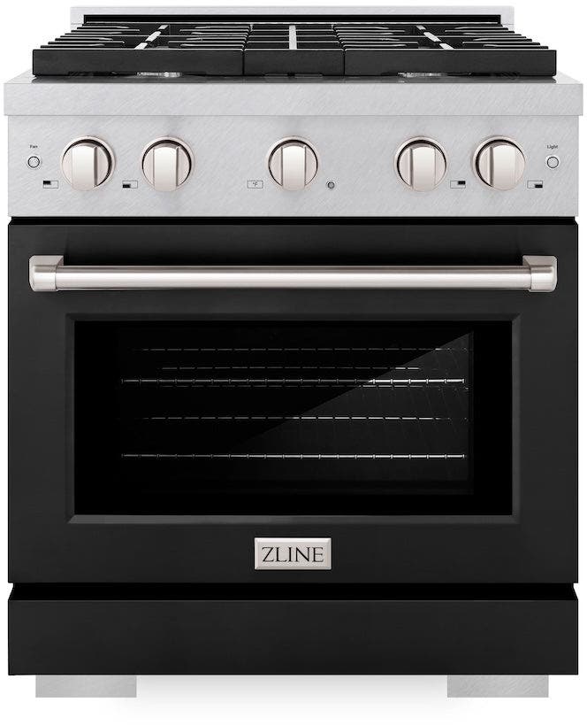 Zline SGRSBLM30 Durasnow Stainless Steel With Black Matte Door