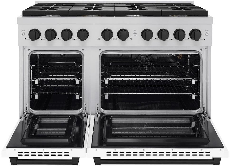 Zline SGRZWM48MB Stainless Steel With White Matte Doors And Matte B...
