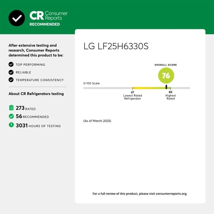 LG LF25H6330S PrintProof™ Stainless Steel