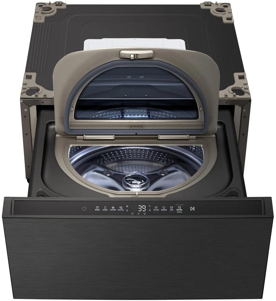 LG WD405CB 1.0 Cu. Ft. Sidekick Pedestal Washer: Brushed Black