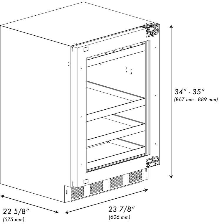 Zline RBSPO24 Panel Ready With Glass Door