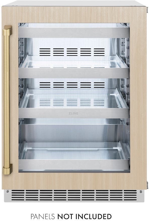 Zline RBSPOZ24CB Panel Ready With Glass Door And Champagne Bronze H...