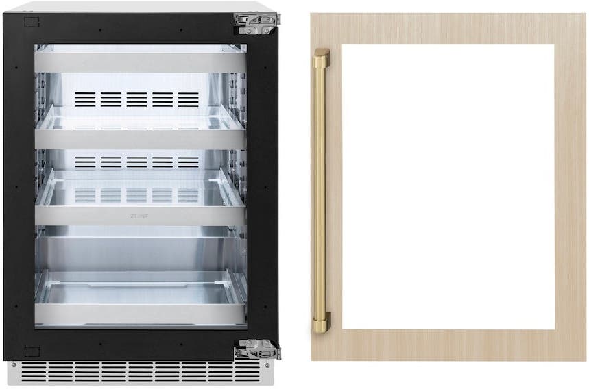 Zline RBSPOZ24CB Panel Ready With Glass Door And Champagne Bronze H...