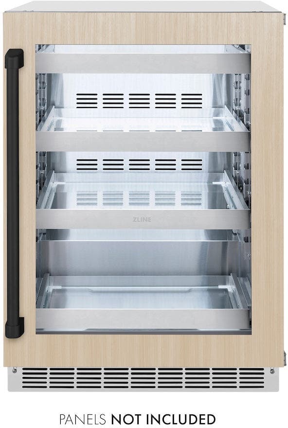 Zline RBSPOZ24MB Panel Ready With Glass Door And Matte Black Handle