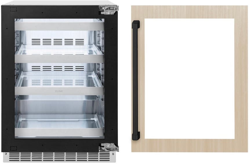 Zline RBSPOZ24MB Panel Ready With Glass Door And Matte Black Handle