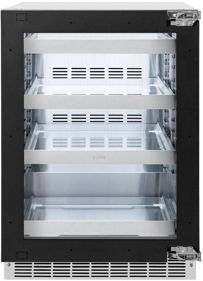 Zline RBSPOZ24MB Panel Ready With Glass Door And Matte Black Handle