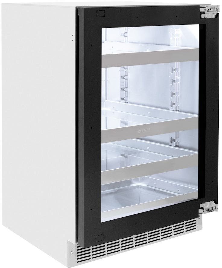 Zline RBSPOZ24MB Panel Ready With Glass Door And Matte Black Handle
