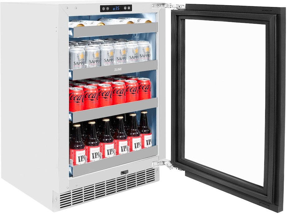 Zline RBSPOZ24MB Panel Ready With Glass Door And Matte Black Handle