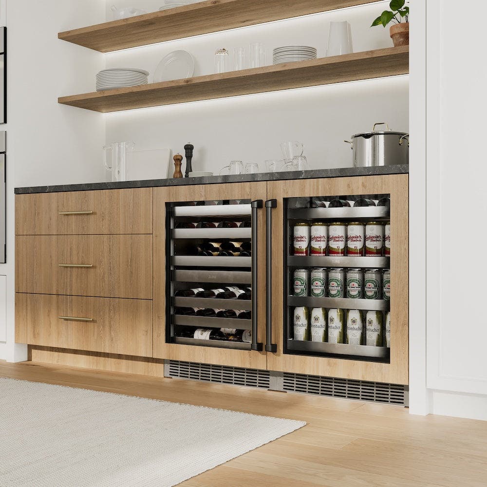 Zline RBSPOZ24MB Panel Ready With Glass Door And Matte Black Handle