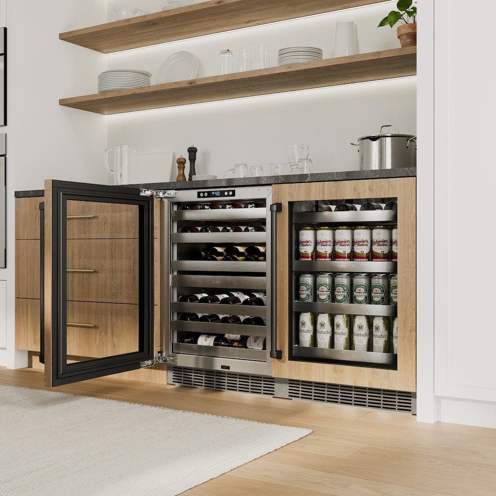 Zline RBSPOZ24MB Panel Ready With Glass Door And Matte Black Handle