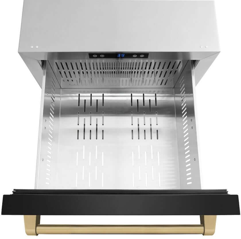 Zline RDSOZBS24CB Black Stainless Steel Doors And Champagne Bronze H...