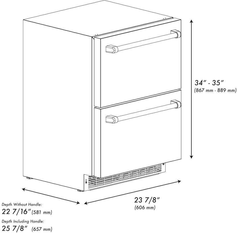 Zline RDSOZBS24CB Black Stainless Steel Doors And Champagne Bronze H...