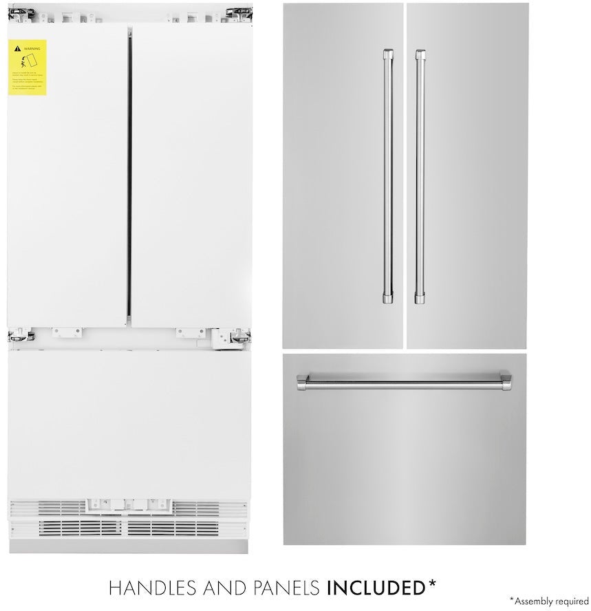 Zline RBIV30436 36 Inch 19.6 cu. Ft. Panel Ready Built-In 3-Door