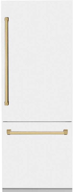 Zline RBIVZWM30G White Matte With Polished Gold Accents