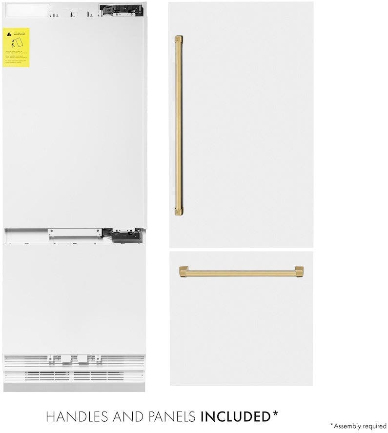 Zline RBIVZWM30G White Matte With Polished Gold Accents