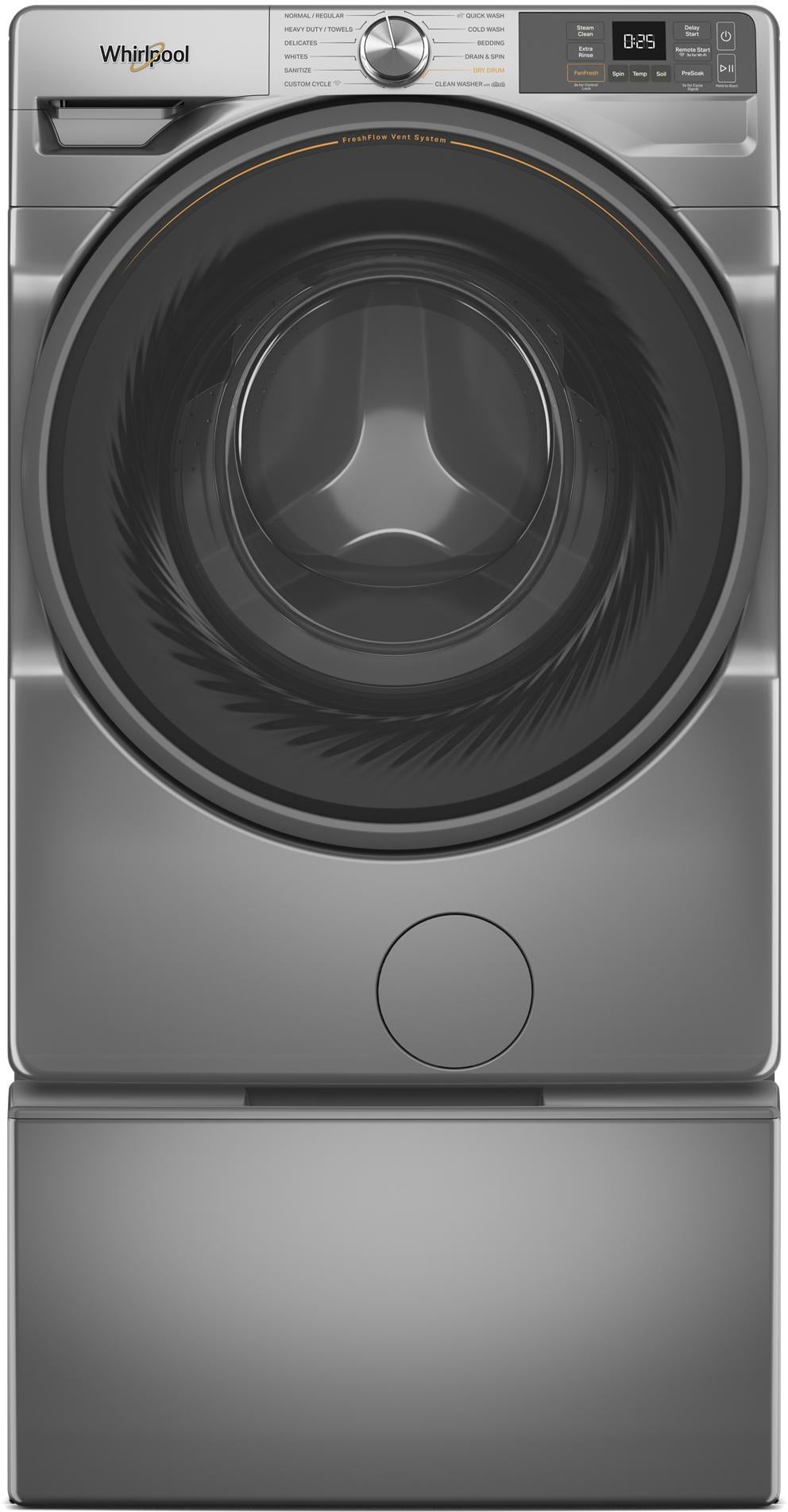 Whirlpool WFW5720RR 27 Inch Smart Front Load Washer Radiant Silver